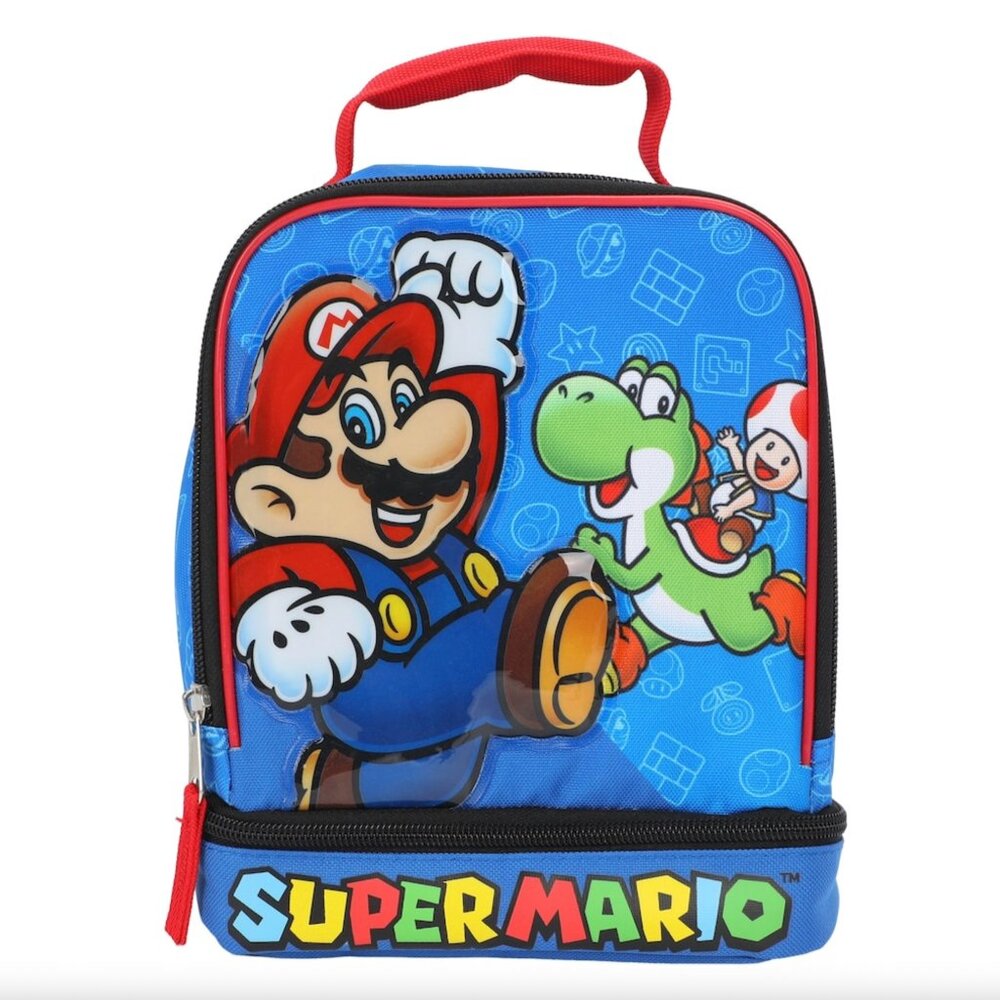 NWT Super Mario Bros. Insulated Double Compartment Lunch Box for Kids